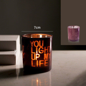 Personalized Christmas Decoration Glass Empty Cup Candle Holder