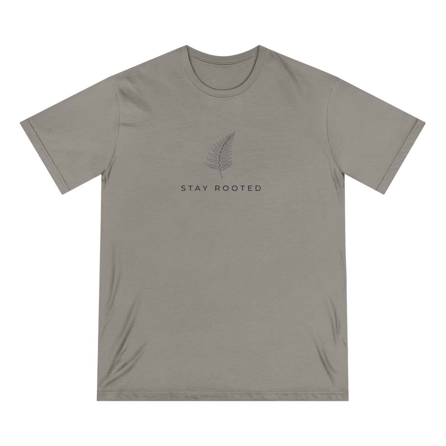 Stay Rooted Organic T-Shirt — Minimal Leaf Graphic, Natural Lifestyle Tee
