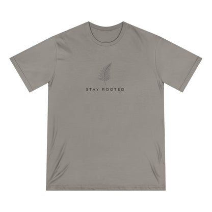 Stay Rooted Organic T-Shirt — Minimal Leaf Graphic, Natural Lifestyle Tee