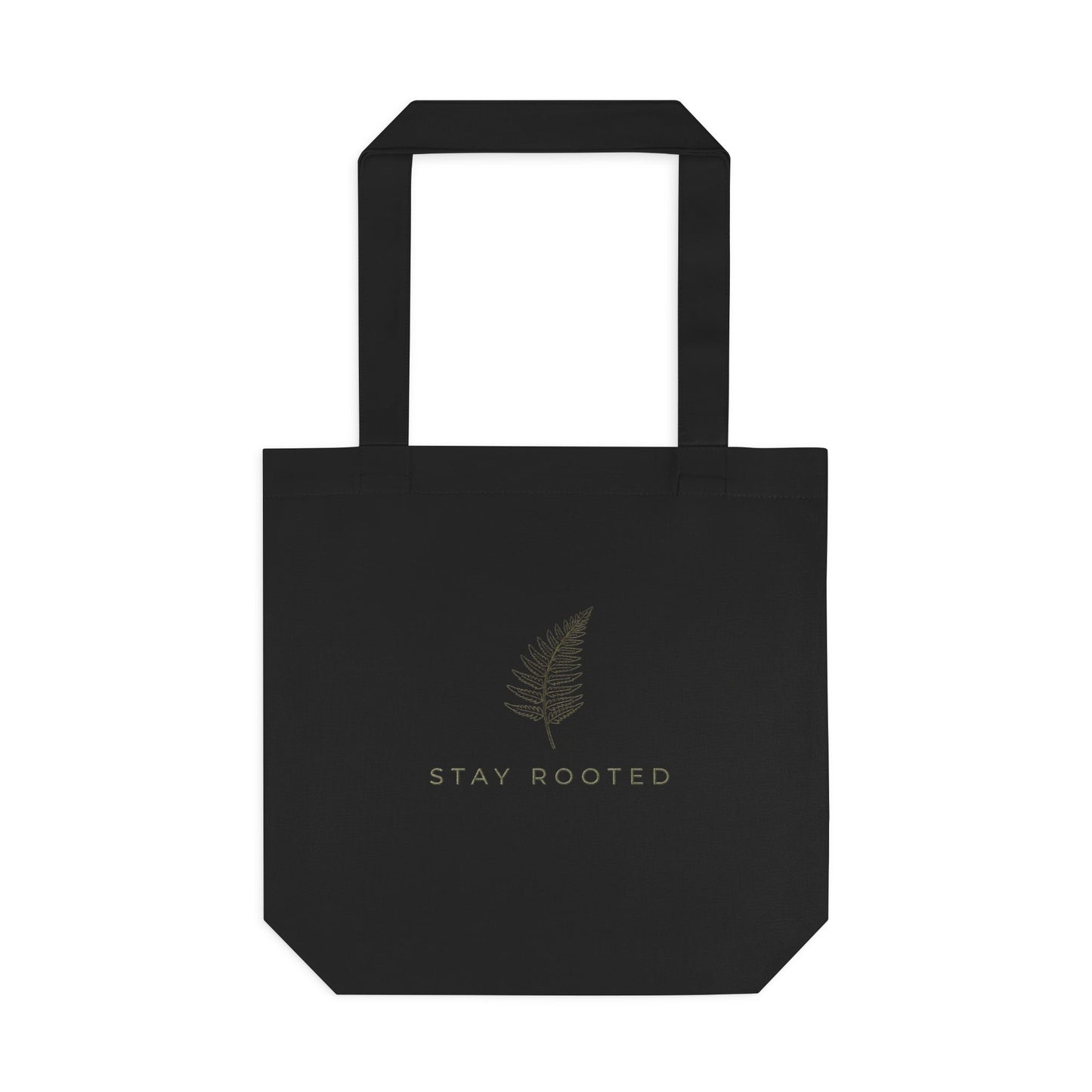 Stay Rooted Tote Bag — Minimal Fern Design Cotton Grocery & Market Bag