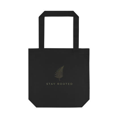 Stay Rooted Tote Bag — Minimal Fern Design Cotton Grocery & Market Bag