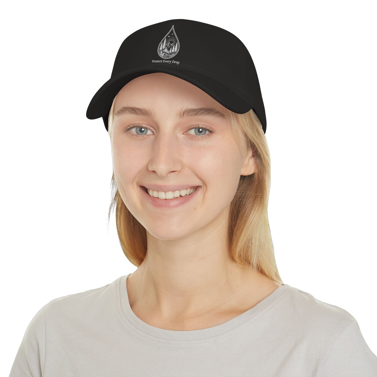 Protect Every Drop Low Profile Baseball Cap — Water Conservation Embroidered Hat
