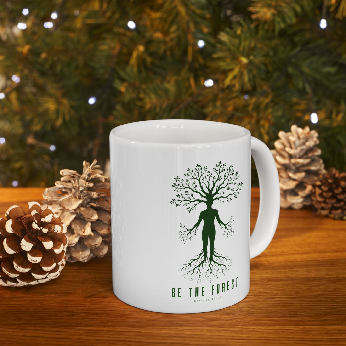 Herbal Tea Tree Ceramic Mug — Botanical Greenery 11oz & 15oz
