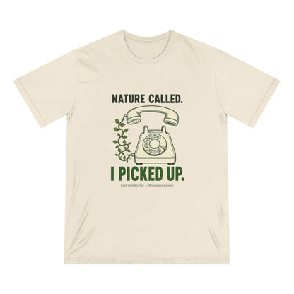 Nature Called T‑Shirt — “I Picked Up” Vintage Phone Eco Graphic Tee