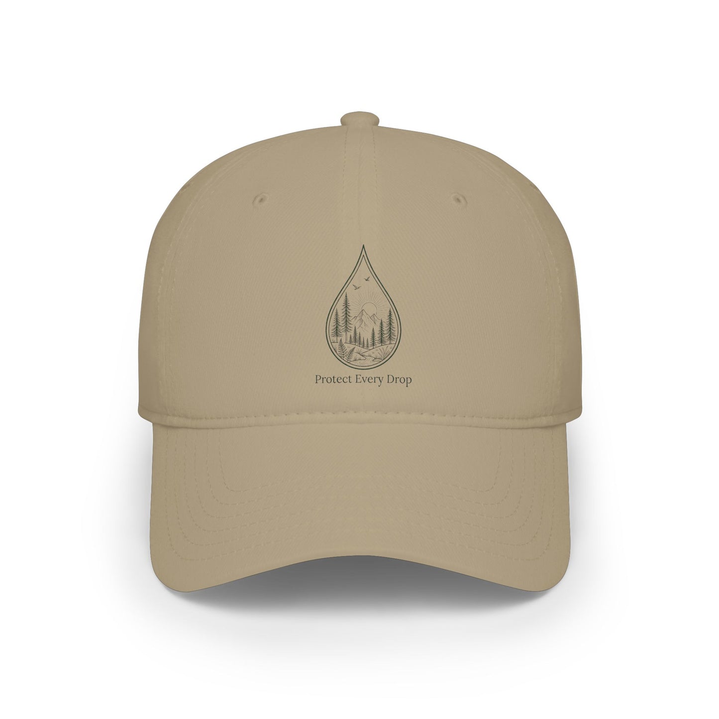 Protect Every Drop Low Profile Baseball Cap — Water Conservation Embroidered Hat
