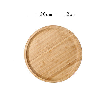 Bamboo Round Wooden Bread Barbecue Tray