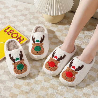 Winter Home Elk Soft Cozy Bedroom Slipper