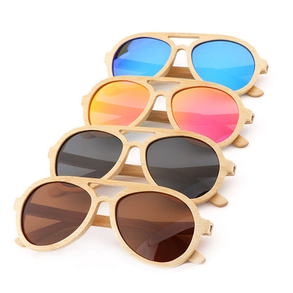 Unisex Wooden Frame Sunglasses