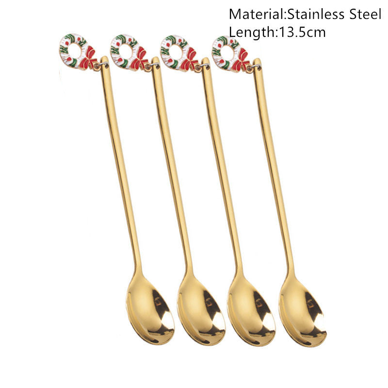 Merry Christmas Spoons Xmas Party Tableware