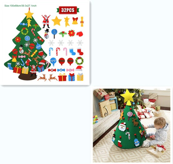 DIY Felt Christmas Tree New Year Toddler Kids Handmade Gift