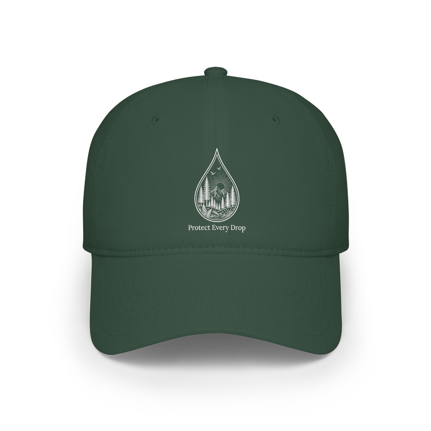 Protect Every Drop Low Profile Baseball Cap — Water Conservation Embroidered Hat