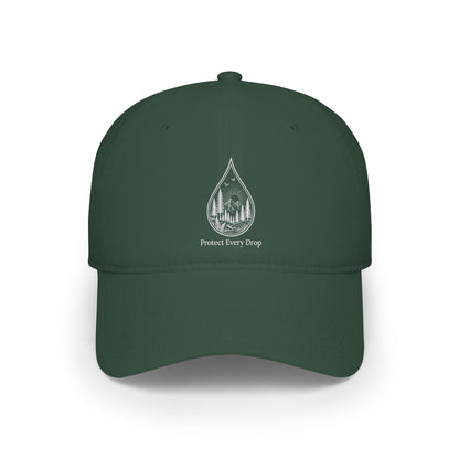 Protect Every Drop Low Profile Baseball Cap — Water Conservation Embroidered Hat