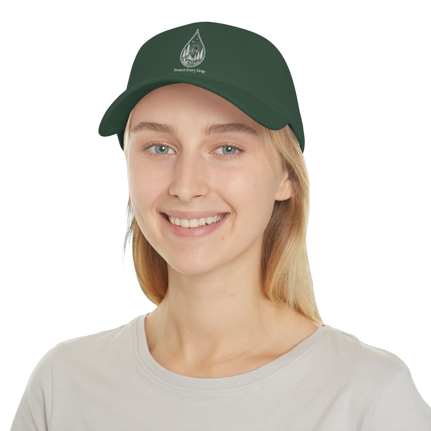 Protect Every Drop Low Profile Baseball Cap — Water Conservation Embroidered Hat