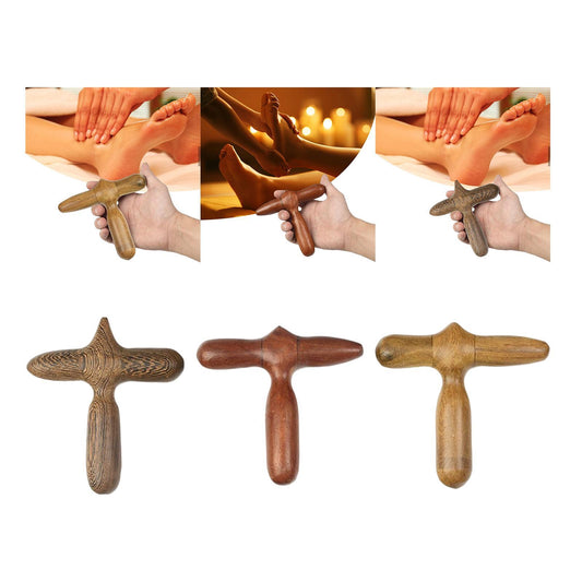 Wooden Sole Massager Acupoint Stick Cross