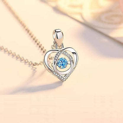 Beating Heart-shaped Luxury Love Rhinestones Necklace