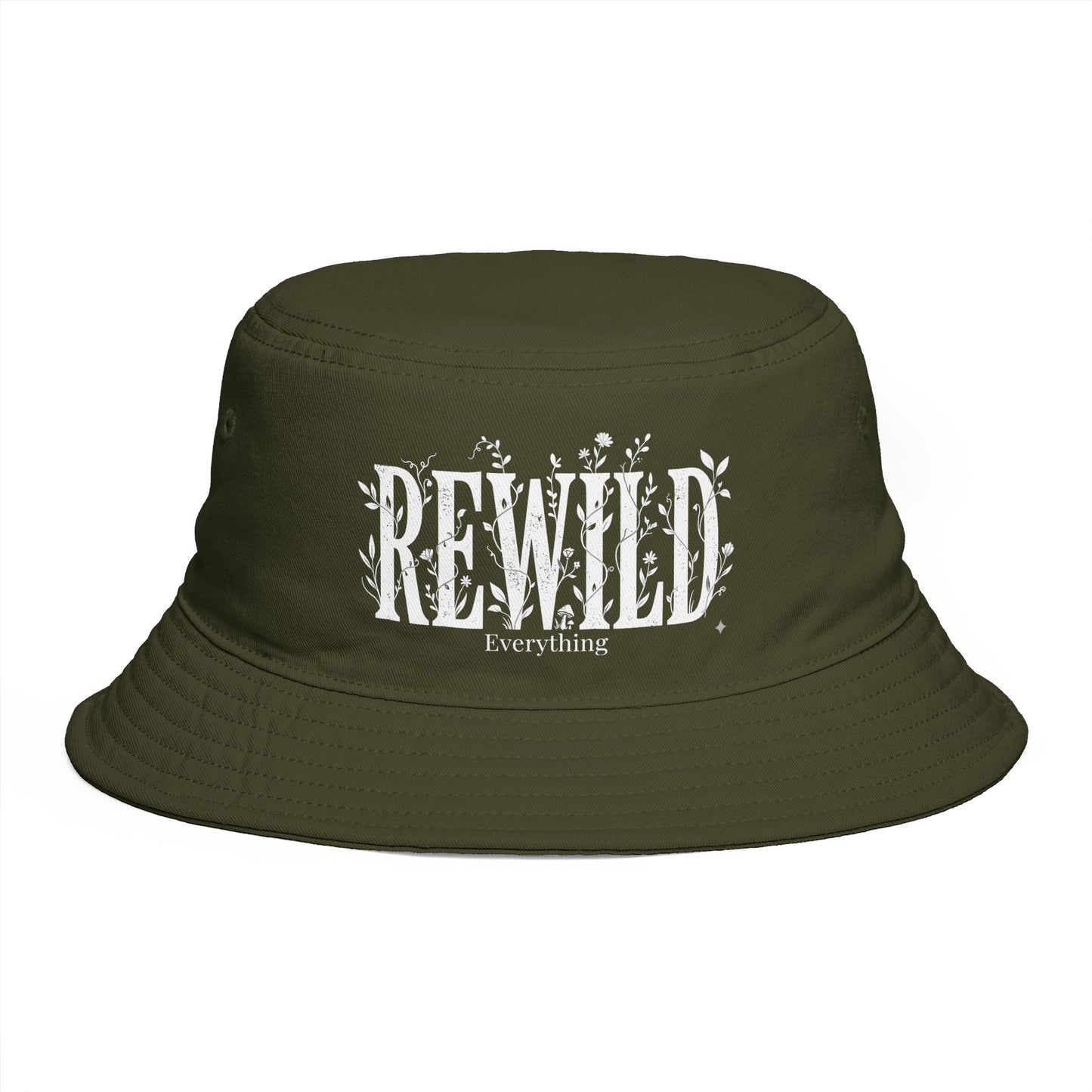 Rewild Everything Bucket Hat — Brown Outdoor Nature Hat