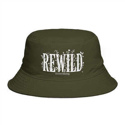 Rewild Everything Bucket Hat — Brown Outdoor Nature Hat