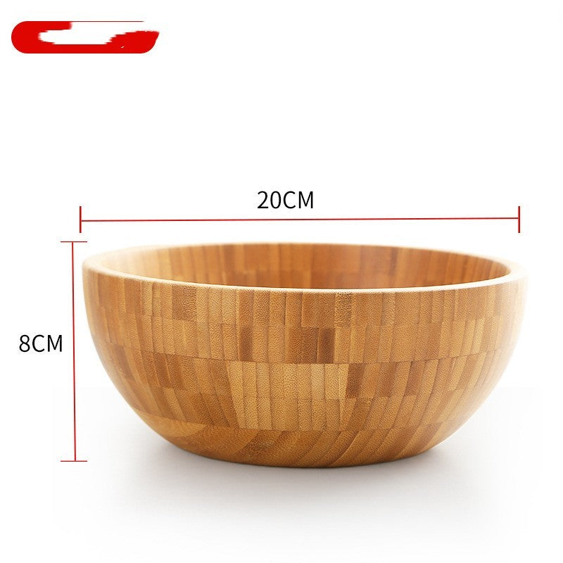 Chinese Medicine Mask Bamboo Household Salad Wooden Bowl