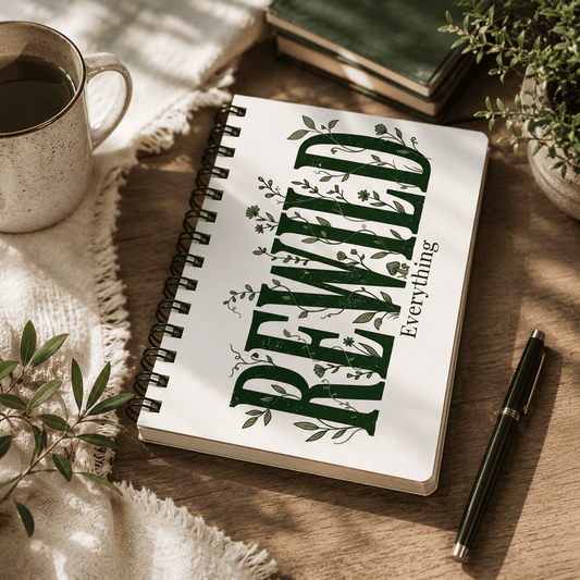 Rewild Everything Spiral Journal — Botanical Inspirational Notebook for Gratitude, Reflection & Everyday Planning