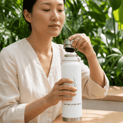 Nature Over Noise 22oz Vacuum Insulated Water Bottle — Stainless Copper-Lined Thermal Bottle