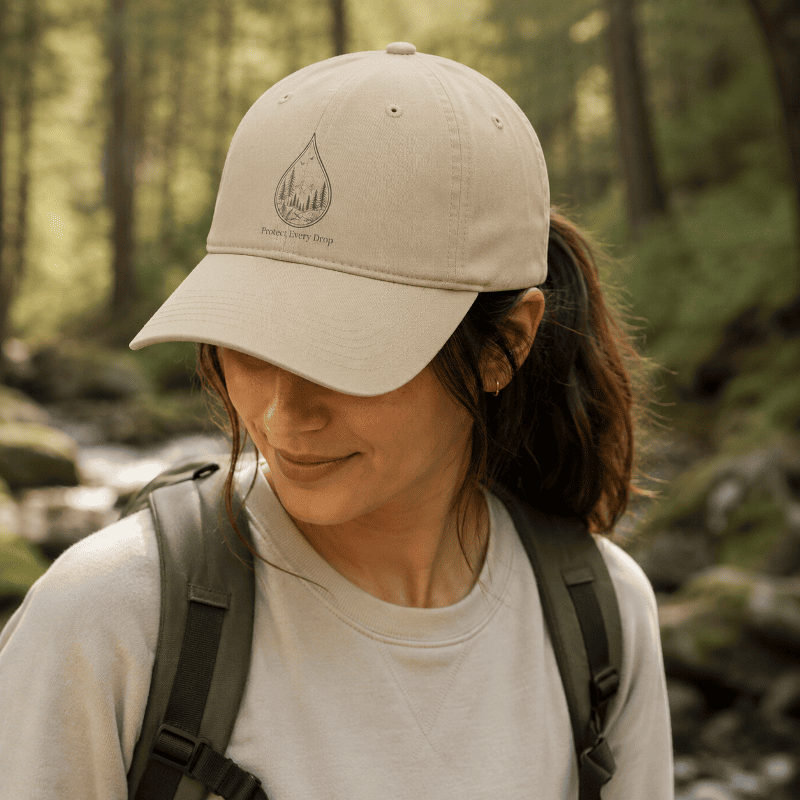 Protect Every Drop Low Profile Baseball Cap — Water Conservation Embroidered Hat