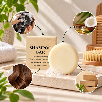 Shampoo Bar, Plastic-Free — Solid Bar Shampoo, All Hair Types