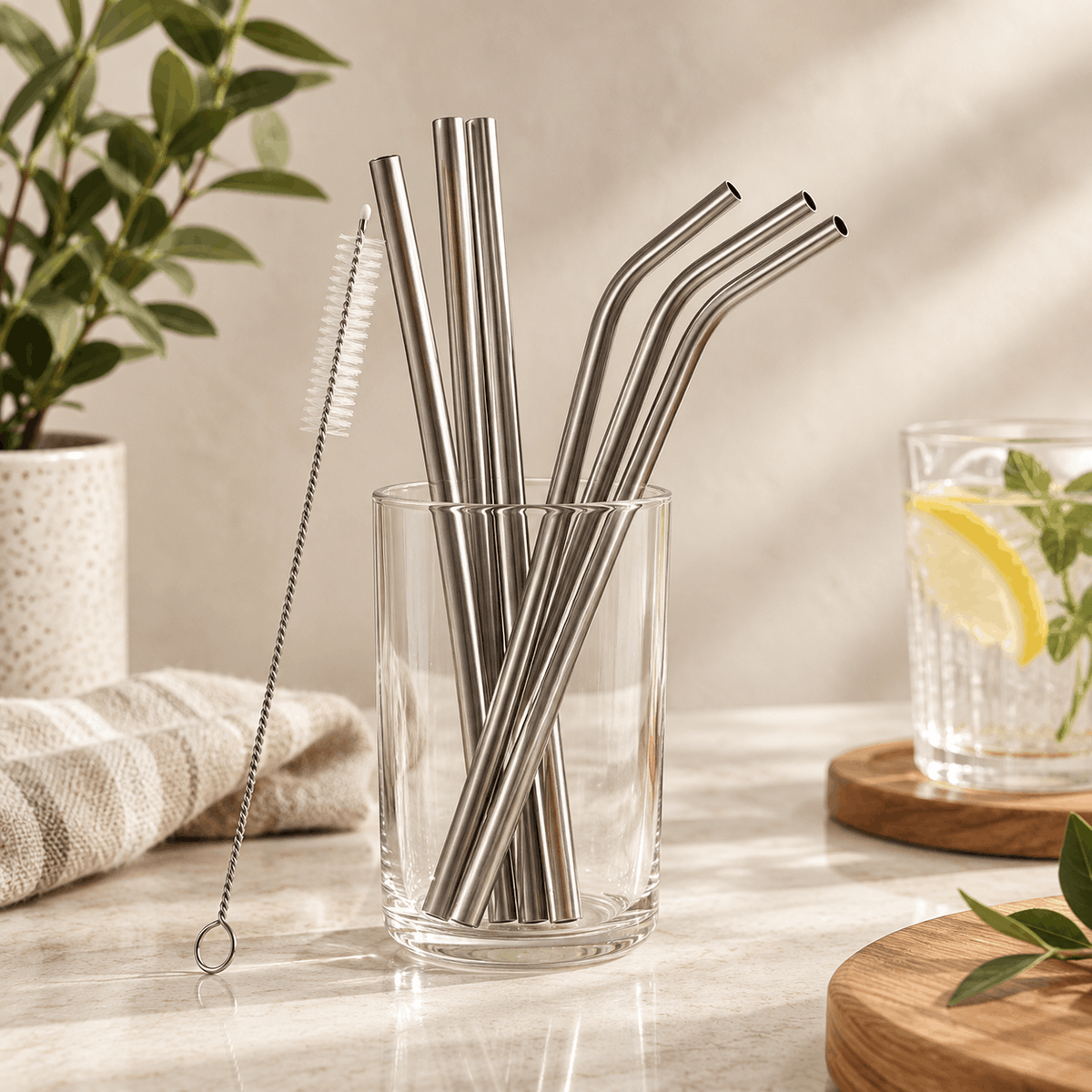 Stainless Steel Straws, Reusable — Metal Drinking Straw