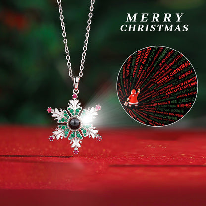 New Christmas Snowflake Necklace With Projection Design