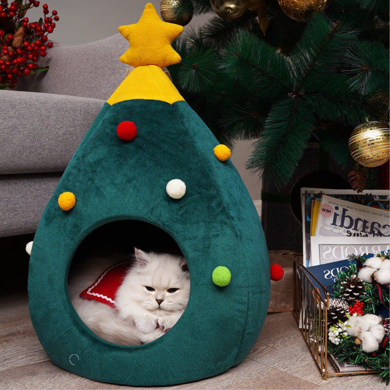 Pet Christmas Tree Cat Bed