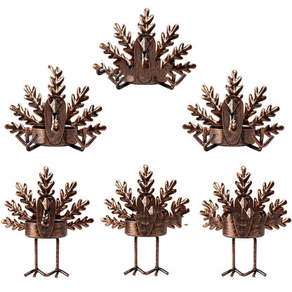 Retro Metal Turkey Candlestick Thanksgiving Desktop Decoration Candle Holder