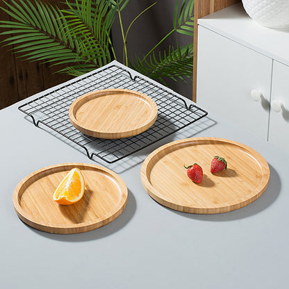 Bamboo Round Wooden Bread Barbecue Tray