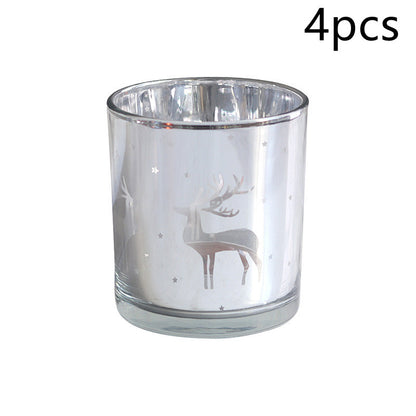 Personalized Christmas Decoration Glass Empty Cup Candle Holder