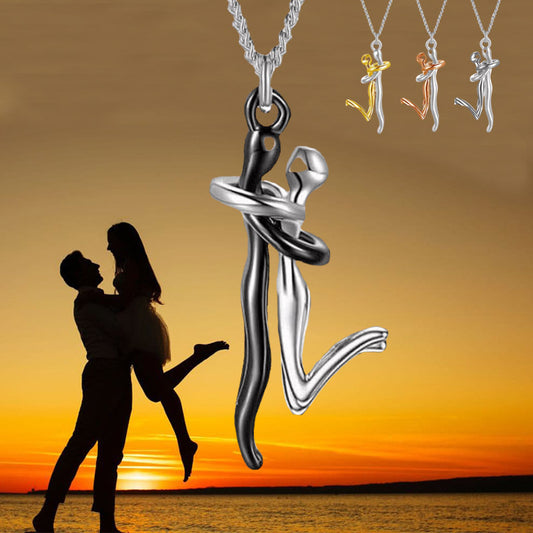 Love Hug Couple Pendant Necklace