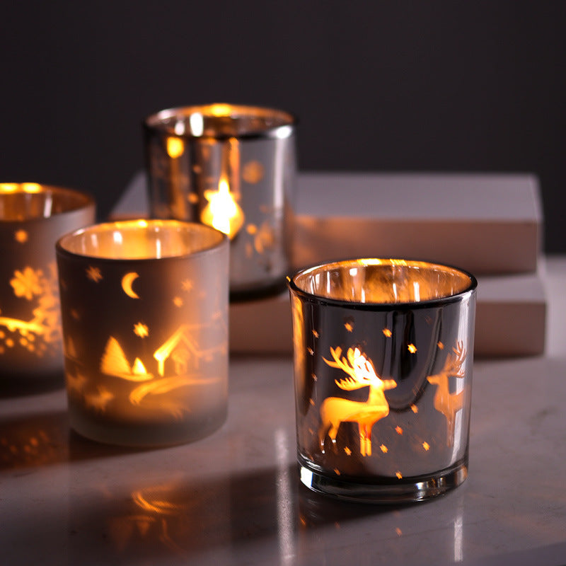 Personalized Christmas Decoration Glass Empty Cup Candle Holder