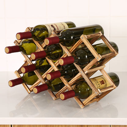 Wooden Wine Folding Rack