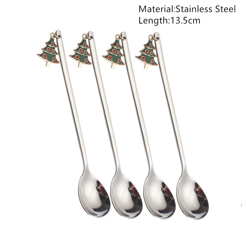 Merry Christmas Spoons Xmas Party Tableware