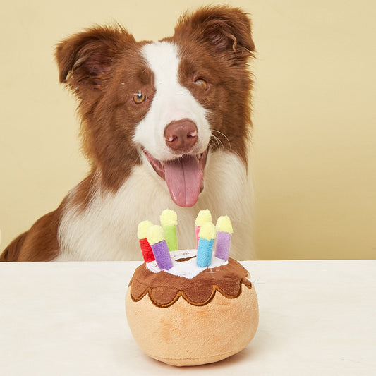Pet Birthday Candle Cake Plush Toy
