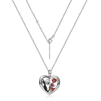 Halloween Heart-shaped Skull Necklace With Rhinestones