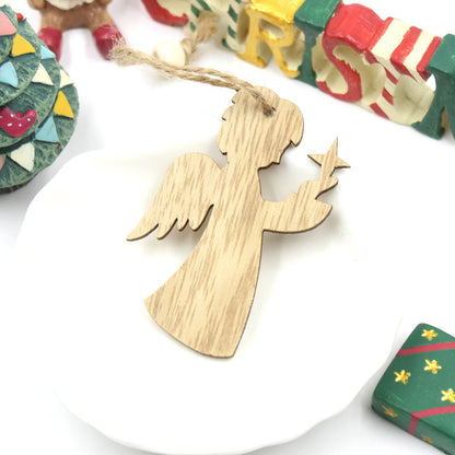 Christmas Snowflake Elk Wooden Pendant Decoration