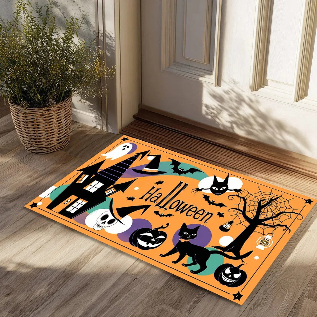 Absorbent And Non-Slip Rug Halloween Pumpkin Ghost Doormat