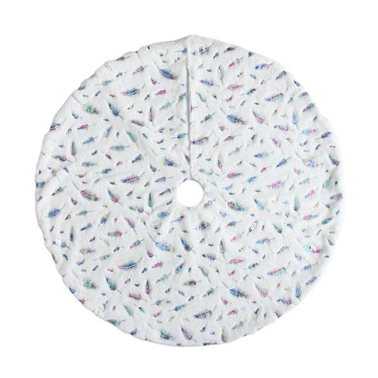 New White Plush Christmas Tree Skirt