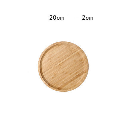 Bamboo Round Wooden Bread Barbecue Tray