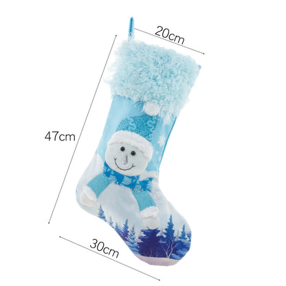 Glowing Large Christmas Socks Gift Candy Bag With Lights