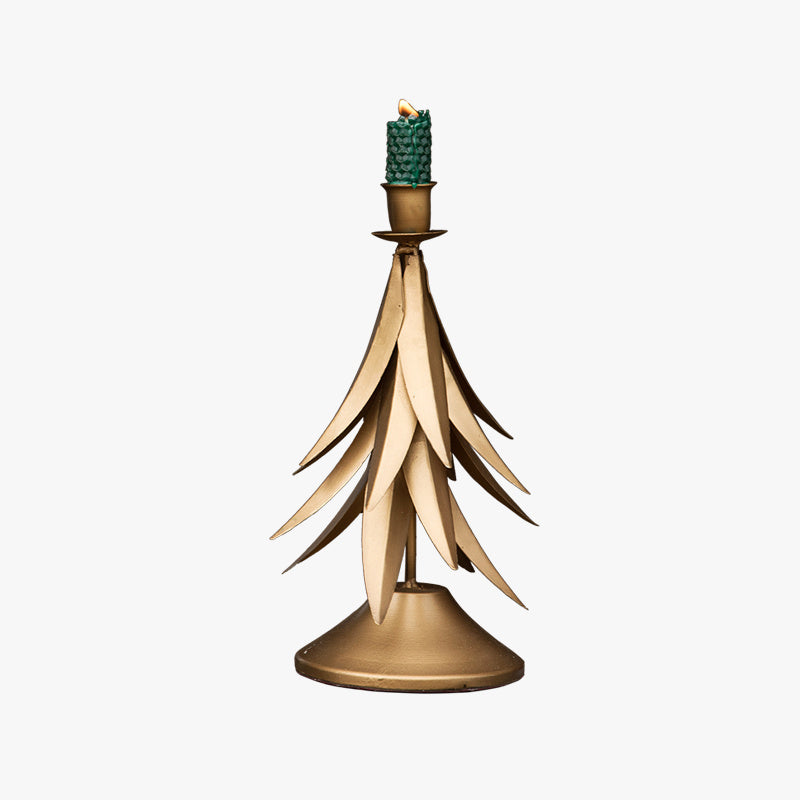 Handmade Metal Wrought Iron Gold Single Head Candle Holder