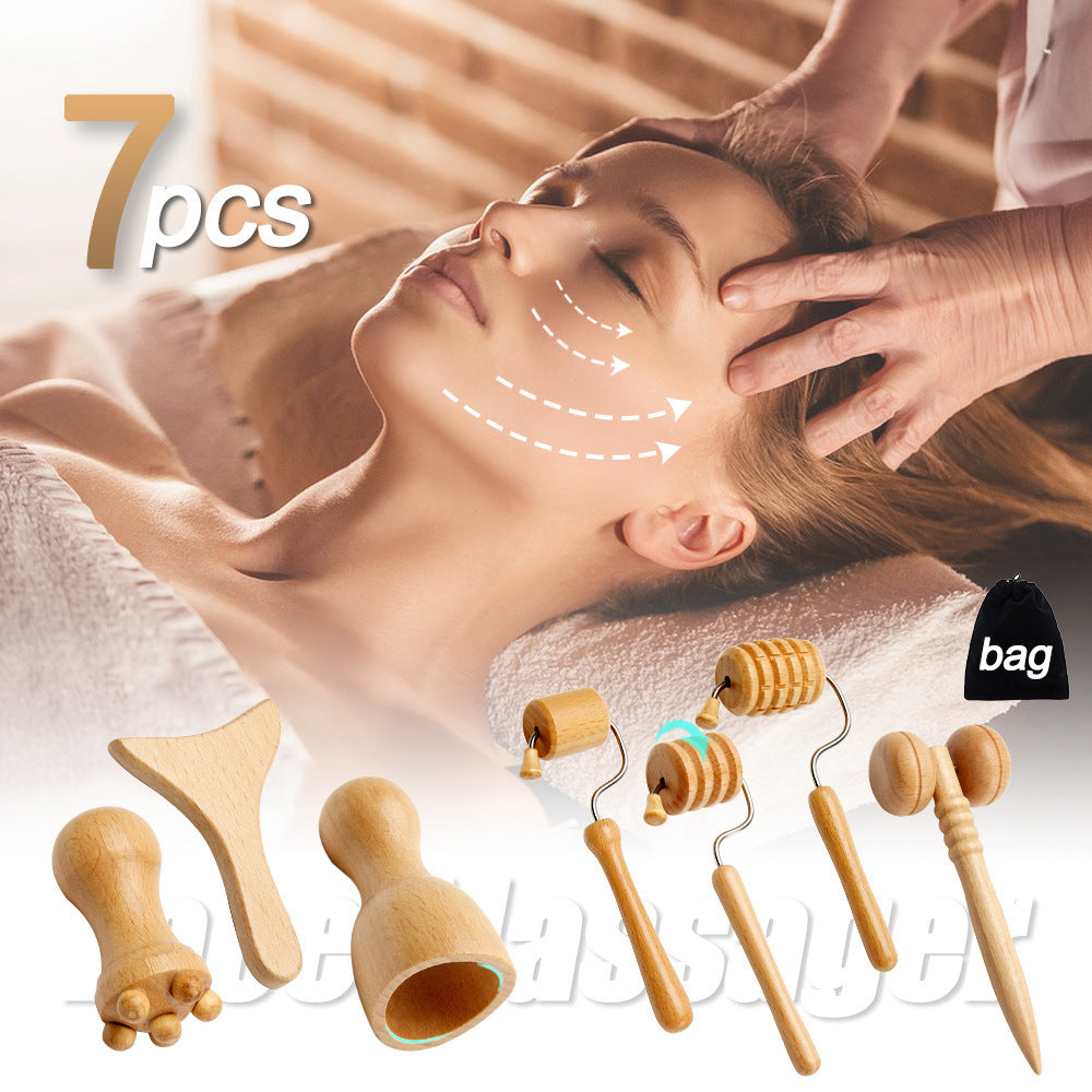 Wooden Face Massager Scraping Stick Wooden Scraping