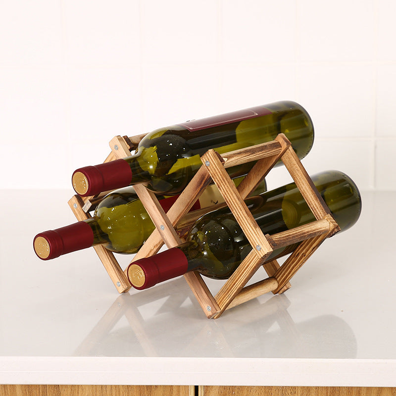 Wooden Wine Folding Rack