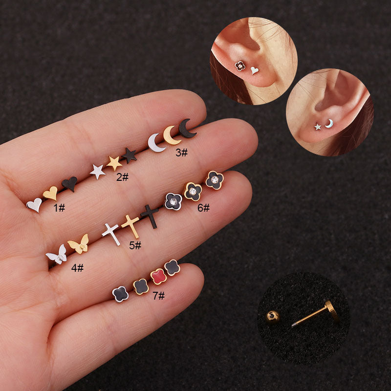 Stainless Steel Ear Bone Simple Earrings