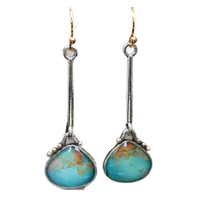 Long Colorful Turquoise Earrings