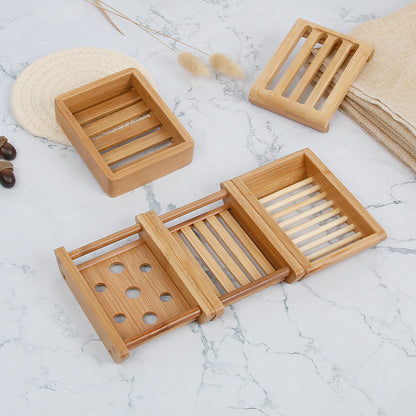 Bamboo and Wood Drain Soap Dish