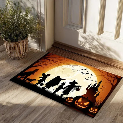 Absorbent And Non-Slip Rug Halloween Pumpkin Ghost Doormat
